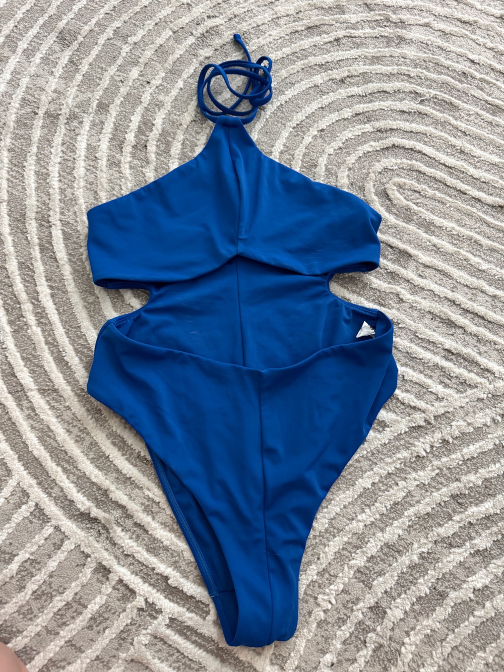 Parade royal blue one piece halter swim suit